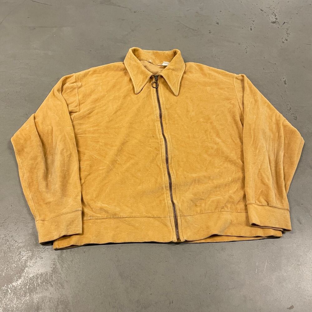 70s zip up talon zipper collared shirt